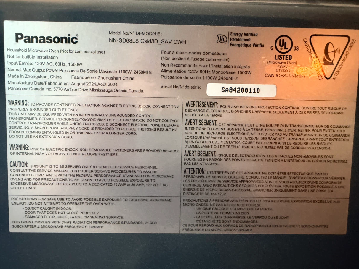 Panasonic Genius 1100W Microwave Oven NN-SD68LS - photo 5