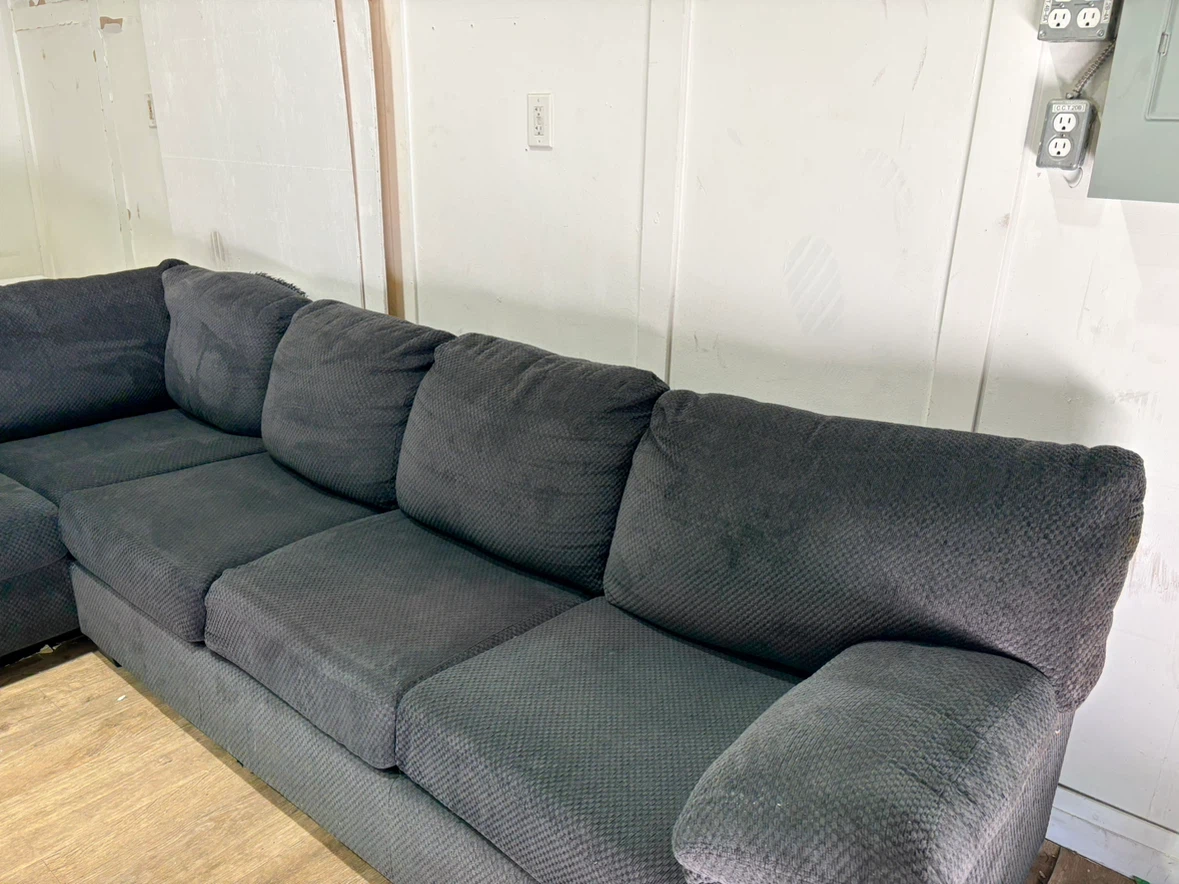 Charcoal Grey Textured Fabric Sectional Sofa (we deliver) - photo 5