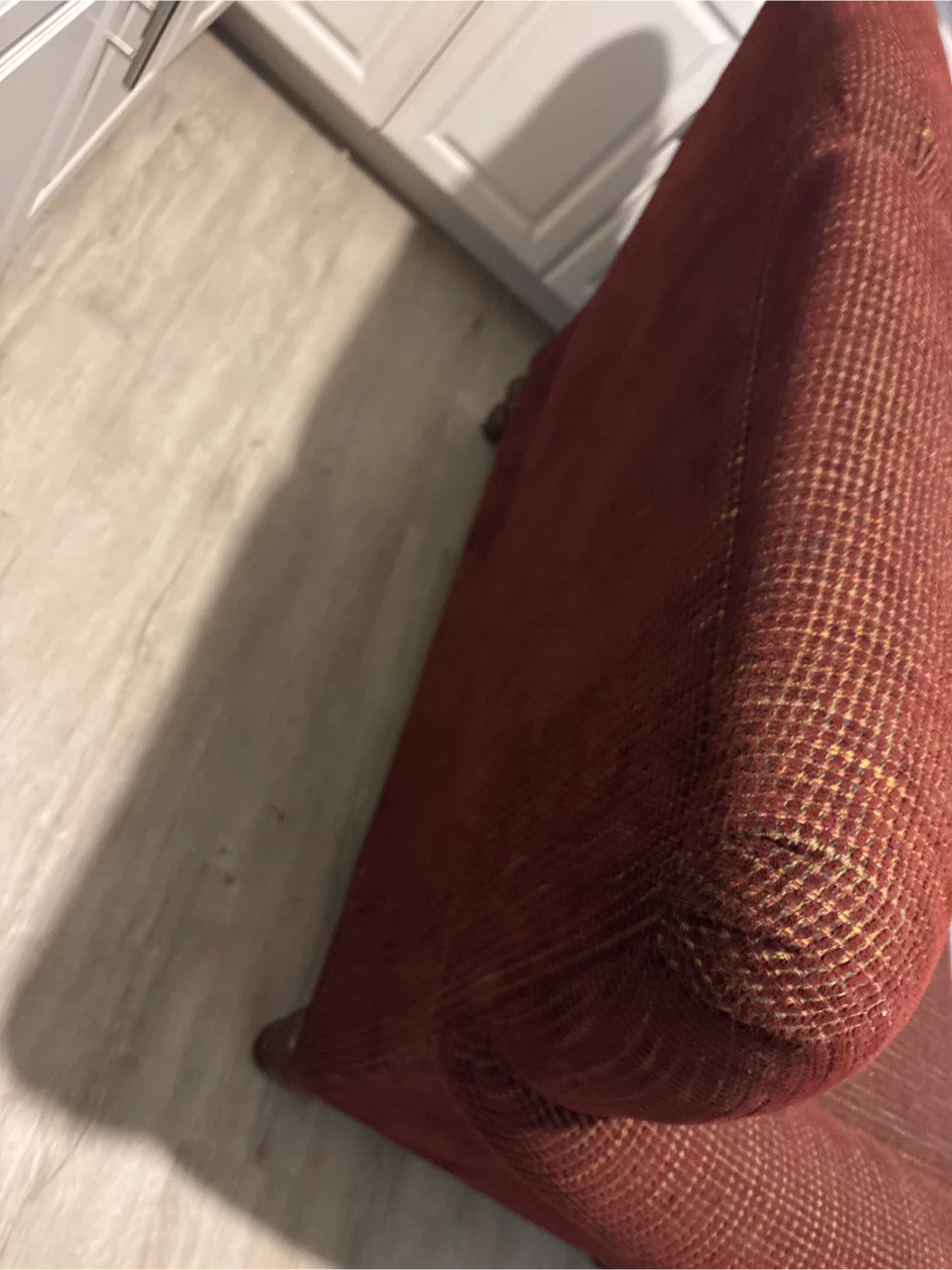2 Maroon Tweed Loveseat Sofa - photo 3