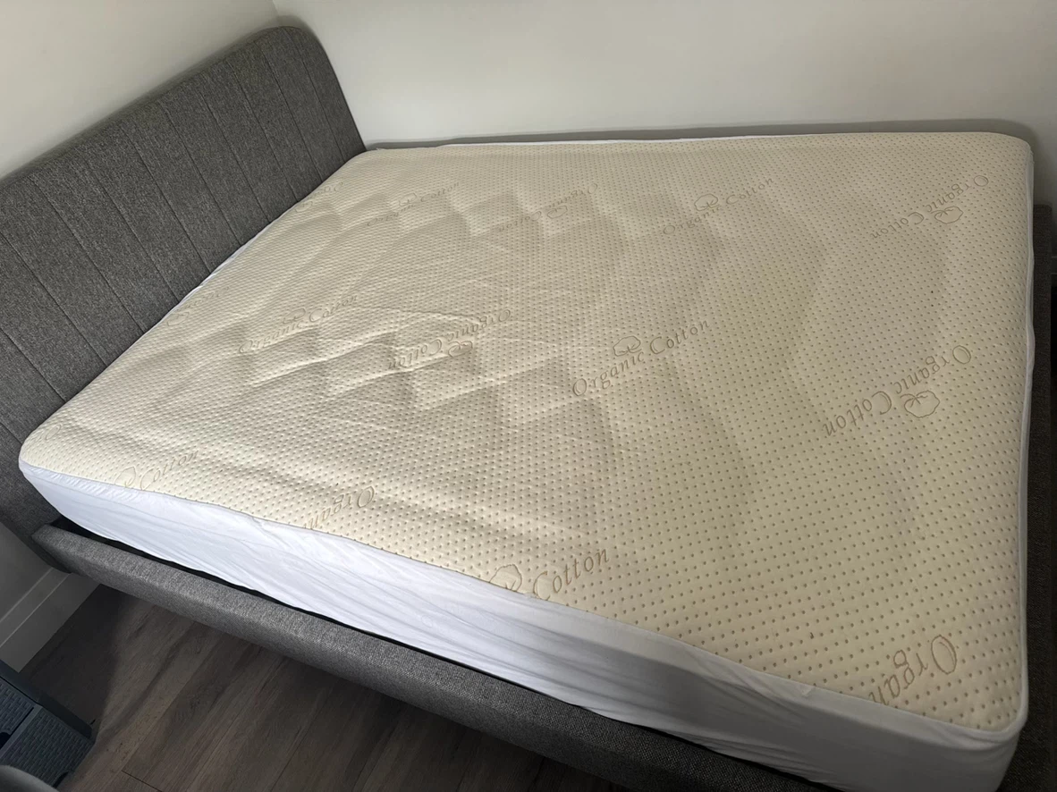 Queen size modern bedframe, and mattress - photo 4