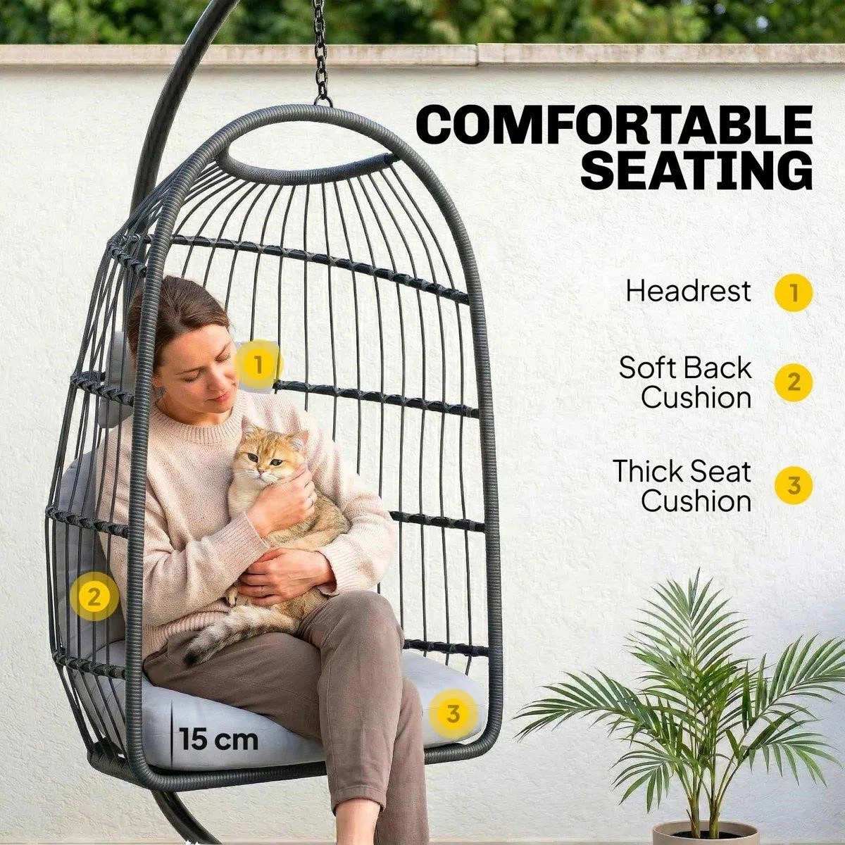 Egg Swing Chair with Cushions - photo 3
