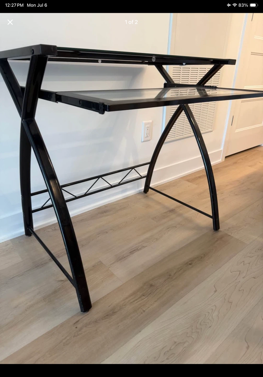 Black Glass Computer Desk