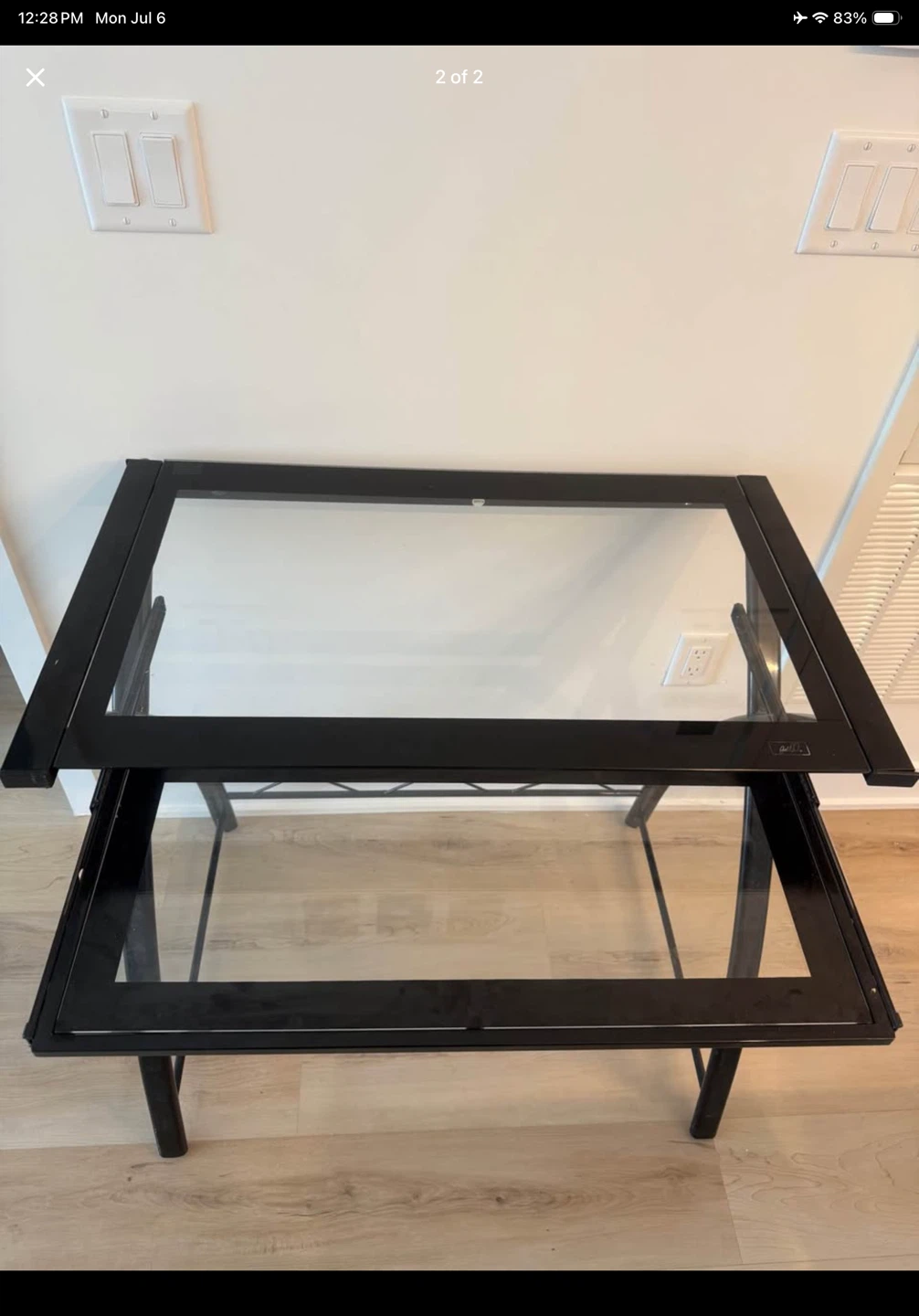 Black Glass Computer Desk - photo 2