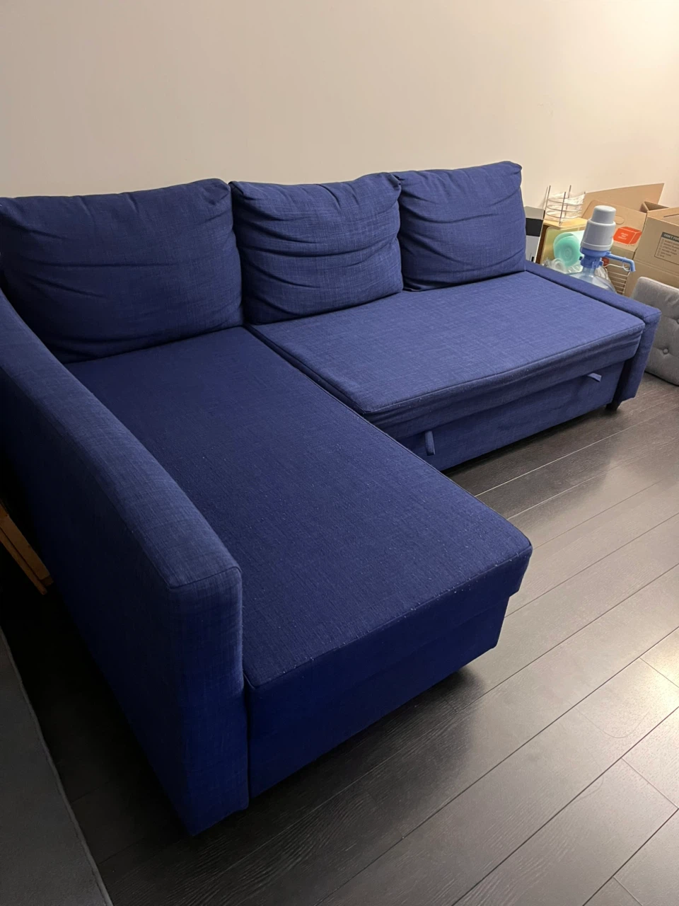 IKEA Blue Sectional Sofa Bed with Storage