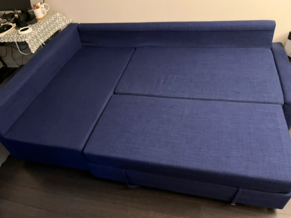 IKEA Blue Sectional Sofa Bed with Storage - photo 4
