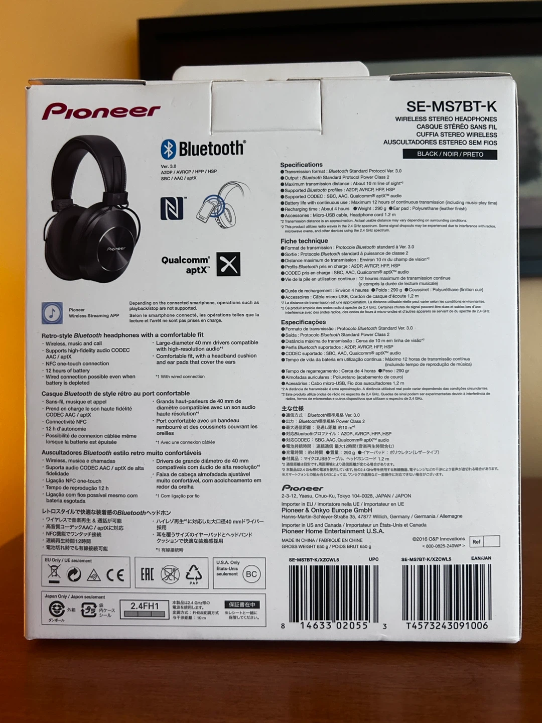 Pioneer SE-MS7BT Wireless Stereo Headphones - Black - photo 2