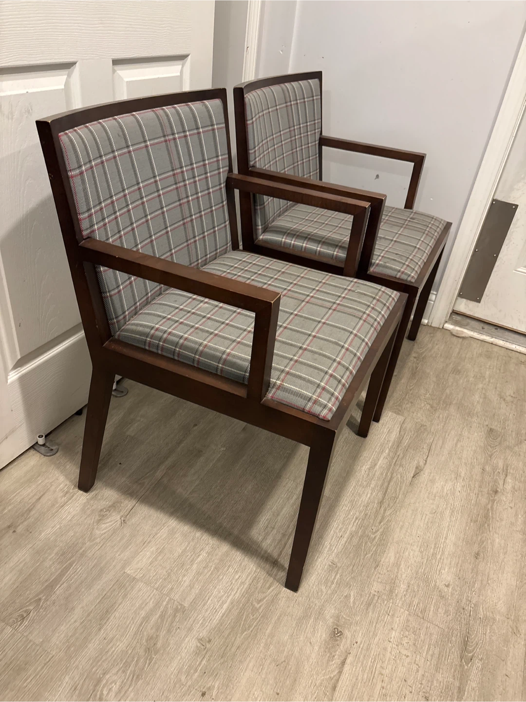 Set of 2 Geiger Plaid Arm Chairs - photo 2