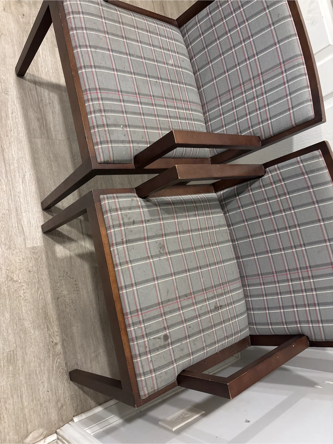 Set of 2 Geiger Plaid Arm Chairs - photo 3