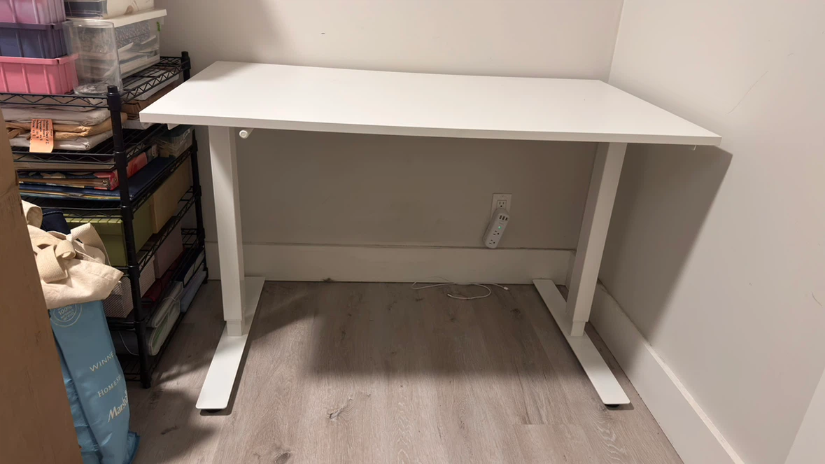 IKEA TROTTEN Sit/Stand Desk – White.