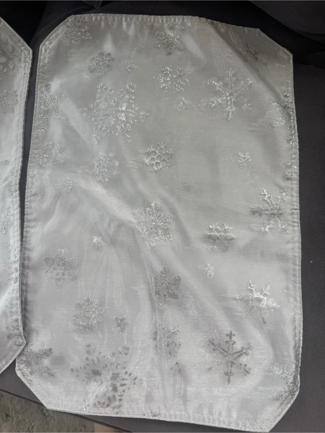 Light Gray Snowflake Placemats (Set of 4