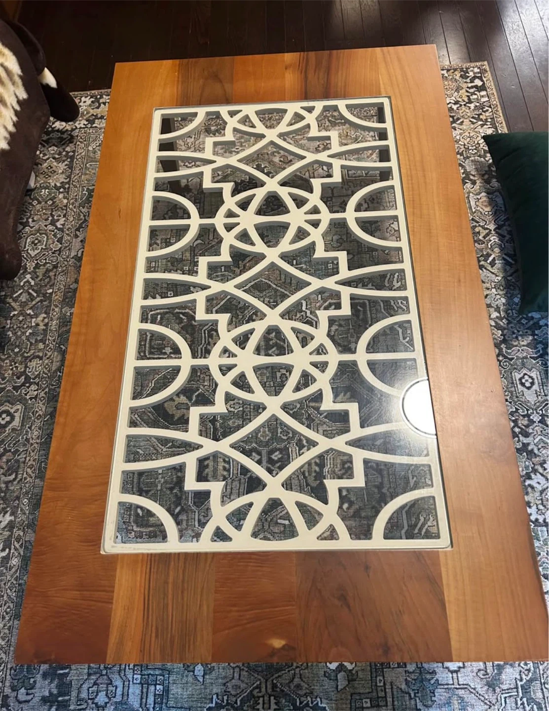 Moroccan pattern Wooden Coffee Table