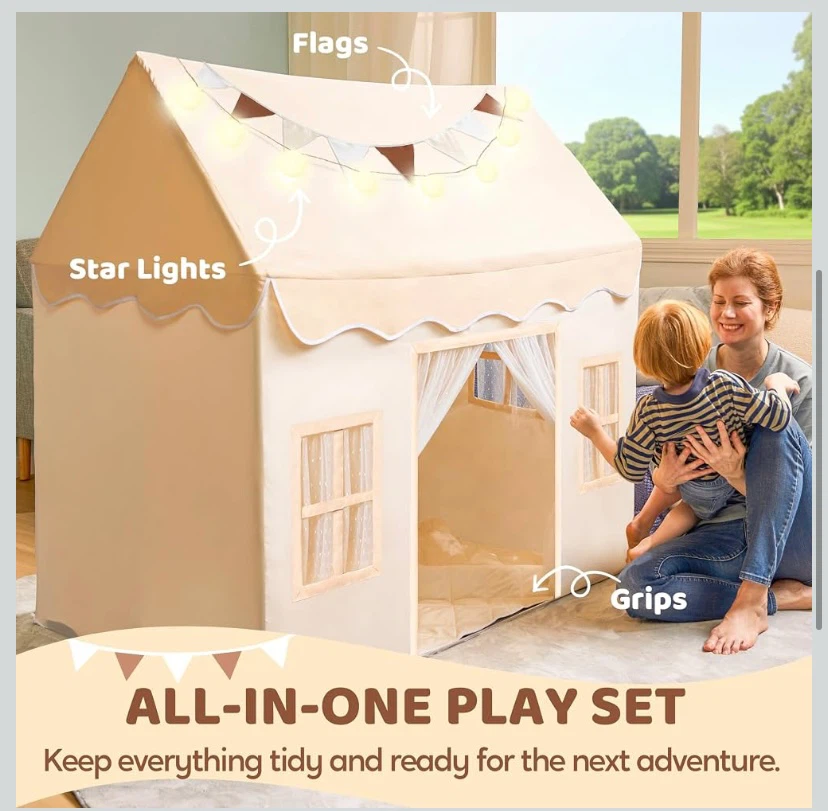 New Large Kids Play House Tent With Floor Mat - photo 3
