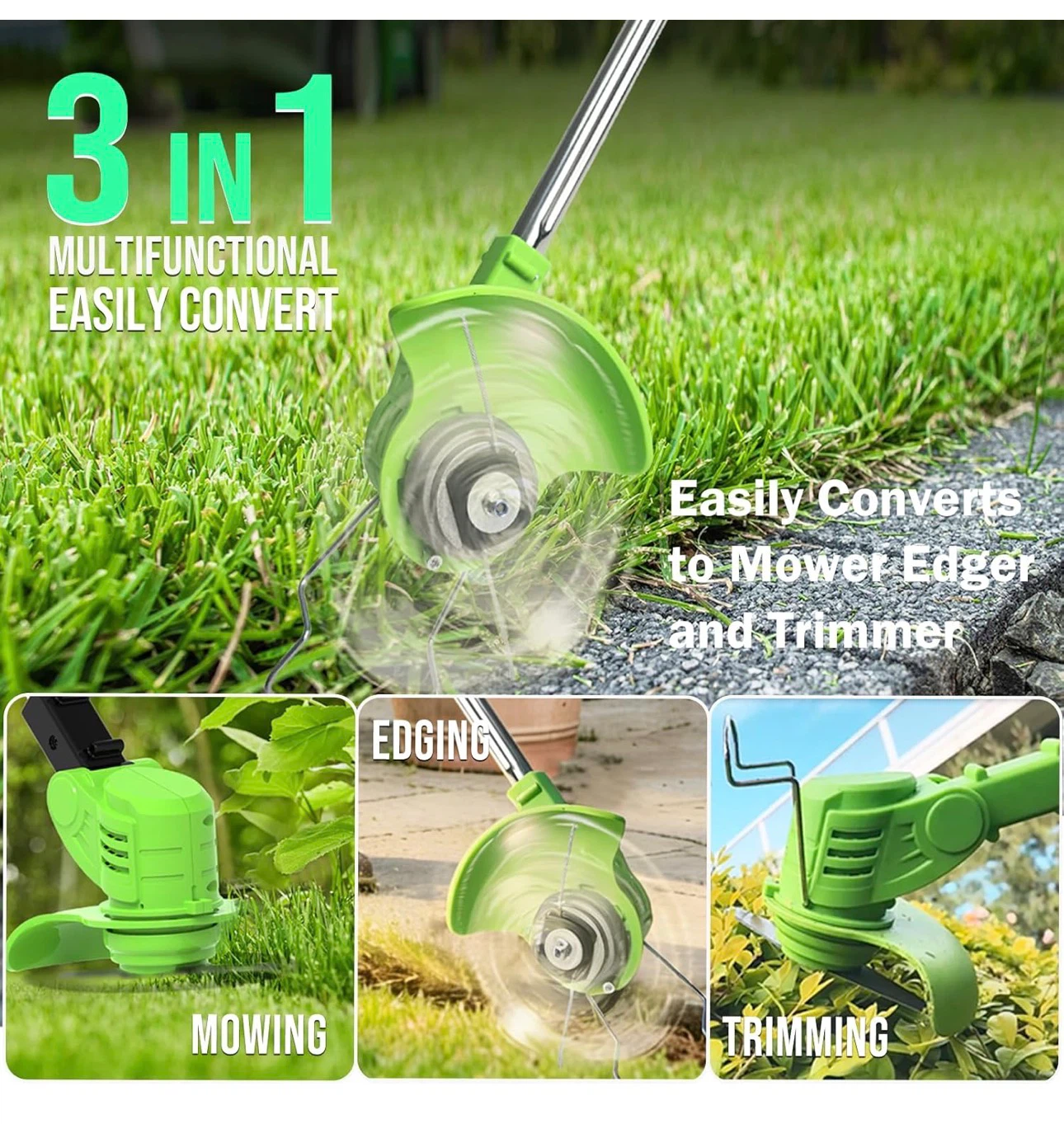 21V Cordless Weed Eater with 2 Batteries, Charger , V23 - photo 3