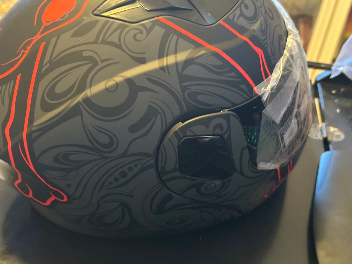 RZ Matte Black Red skull Motorcycle Helmet - photo 3