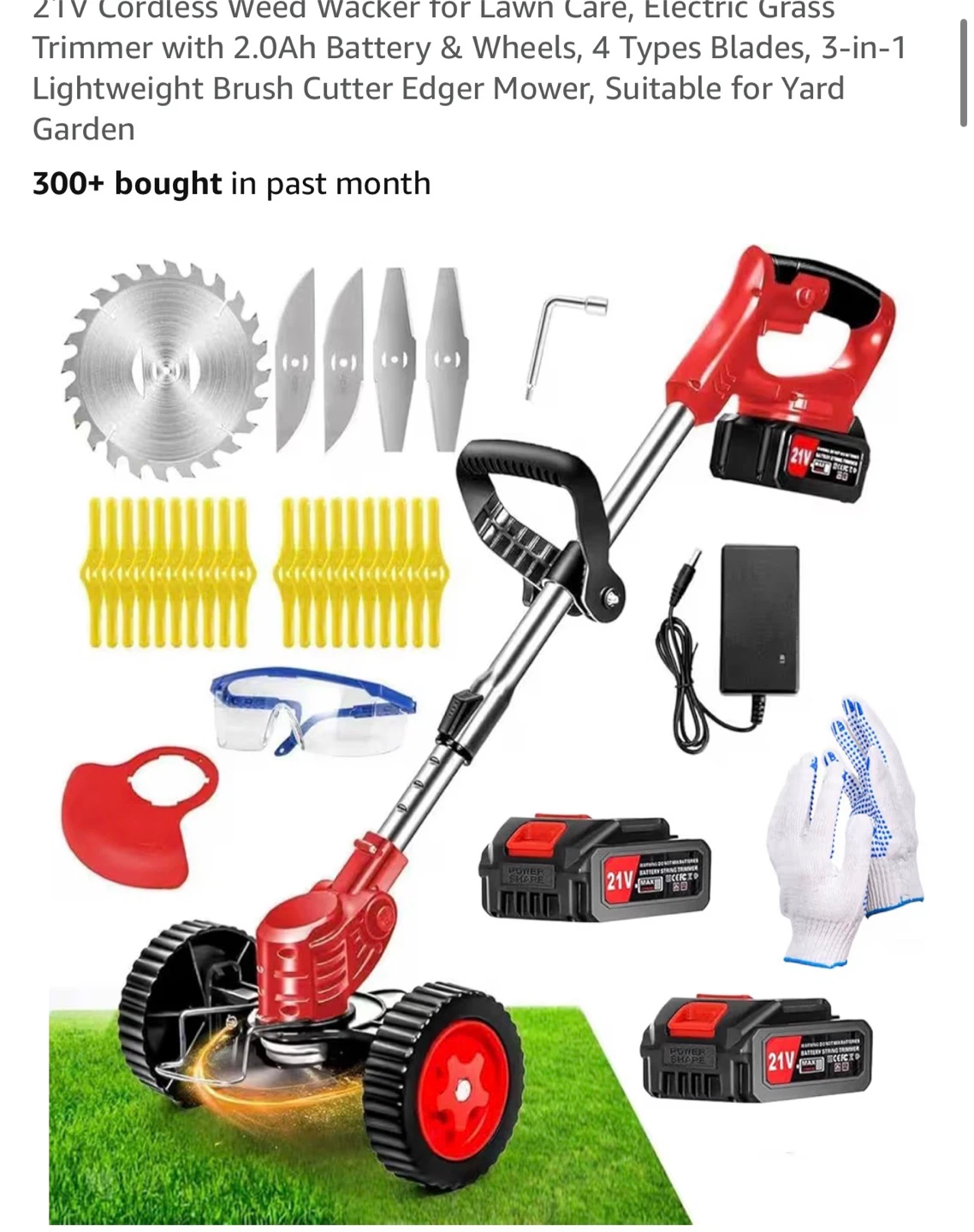 21V Cordless Weed Wacker, Trimmer & Edger Set V22