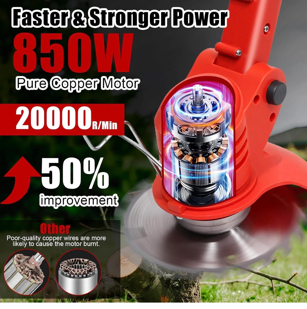 21V Cordless Weed Wacker, Trimmer & Edger Set V22 - photo 3