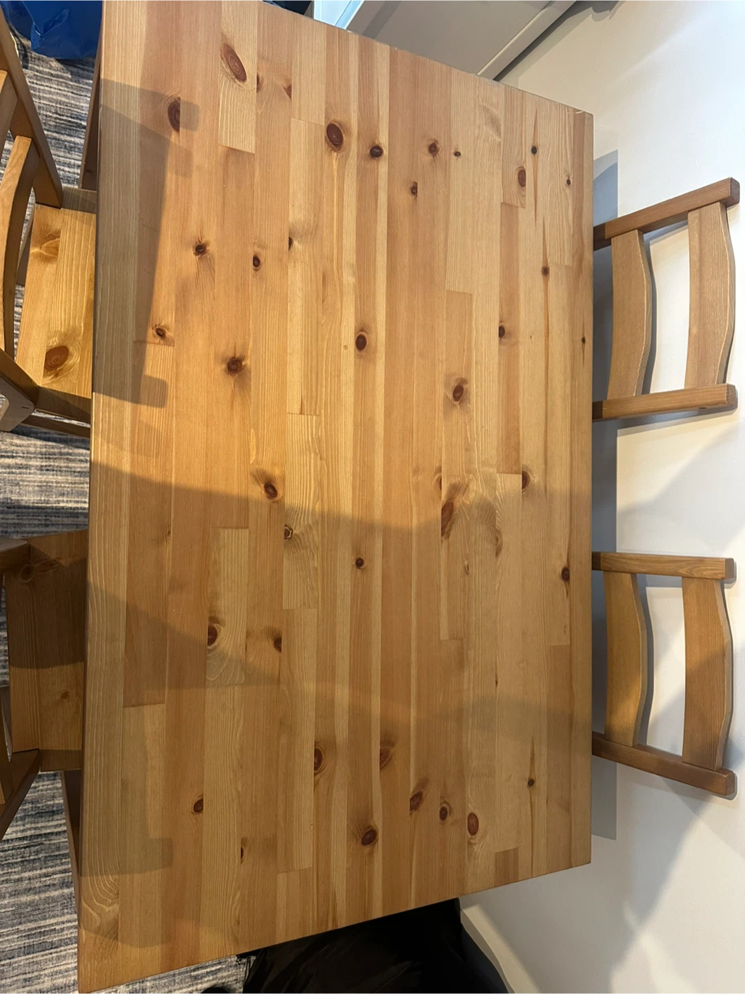 IKEA Wooden table with 4 matching chairs and 4 cushions - photo 3