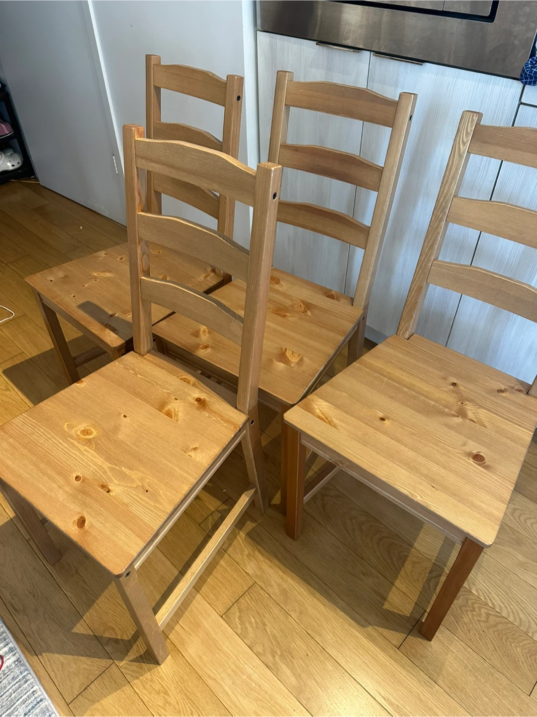 IKEA Wooden table with 4 matching chairs and 4 cushions - photo 4