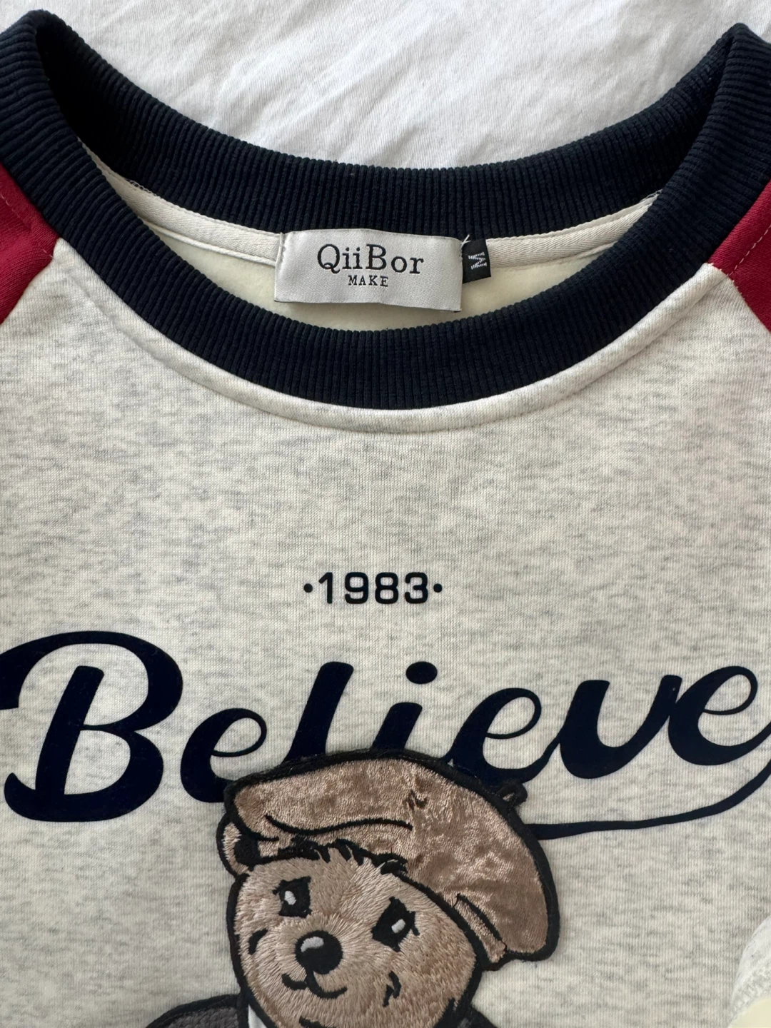 QiiBor Make Believe Bear Graphic Oversized sweatshirt - photo 2