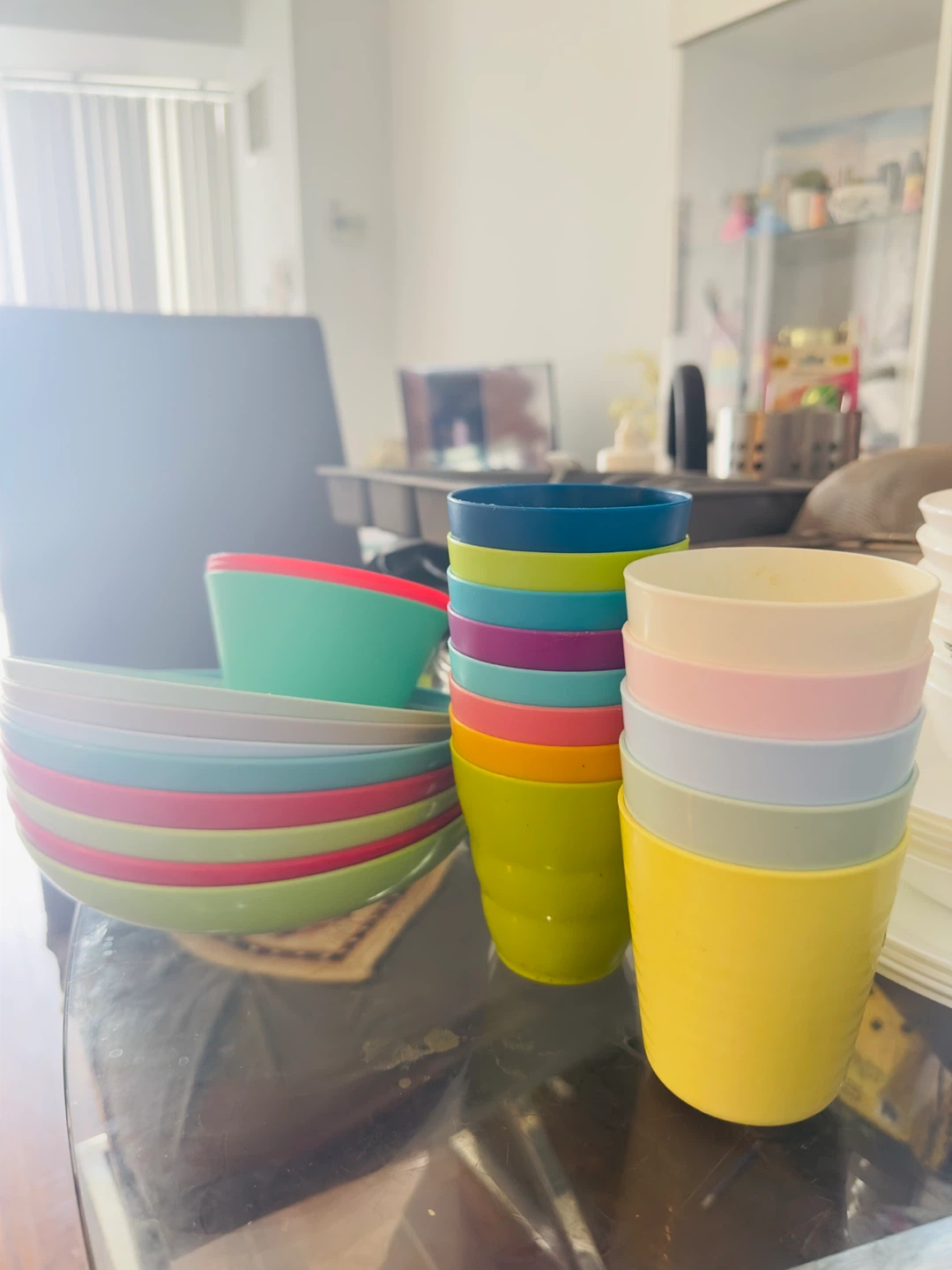 Reusable plastic plates glasses and cups