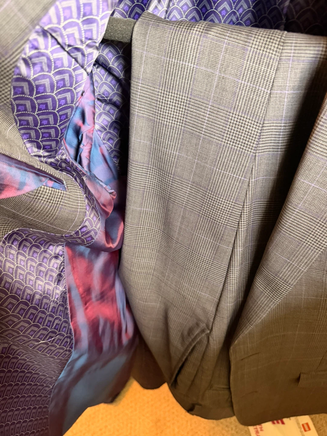 Custom Men's Grey Plaid Suit Jacket and Pants - photo 2