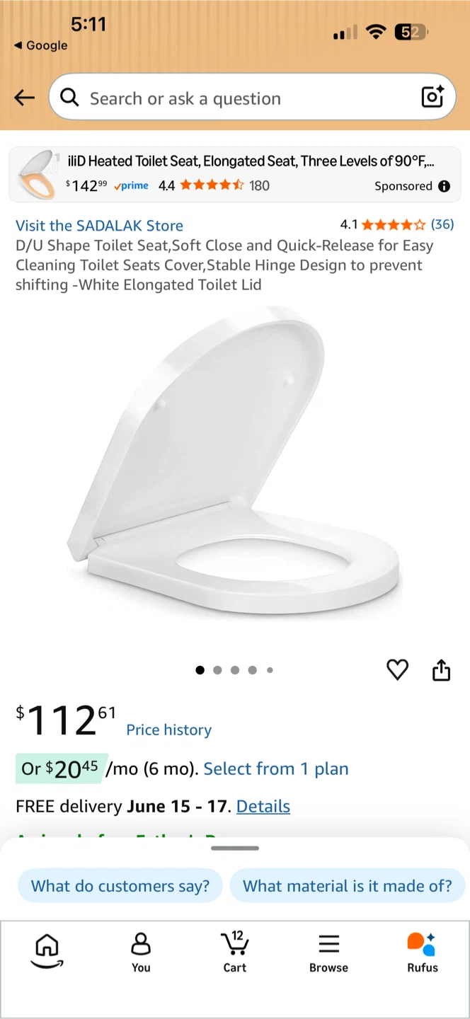 SADALAK Toilet Seat, Elongated