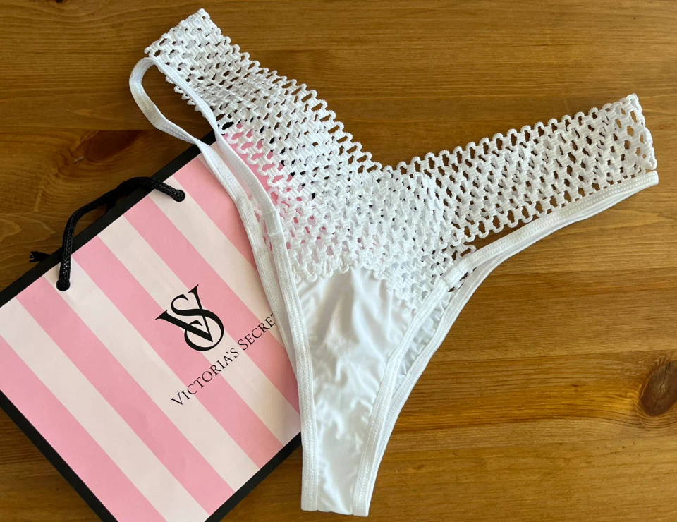 Victoria's Secret White Crochet Thong Panty