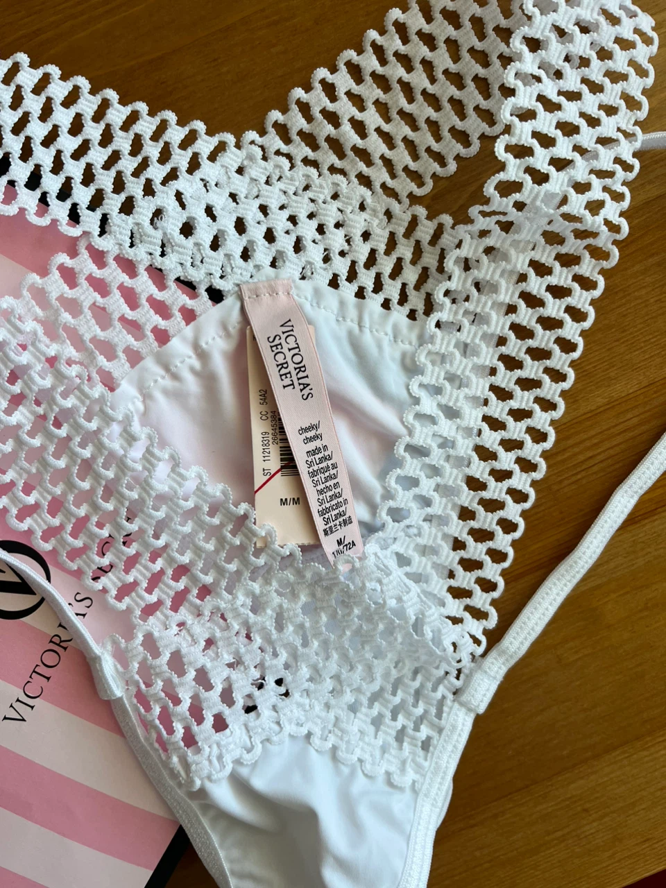 Victoria's Secret White Crochet Thong Panty - photo 2