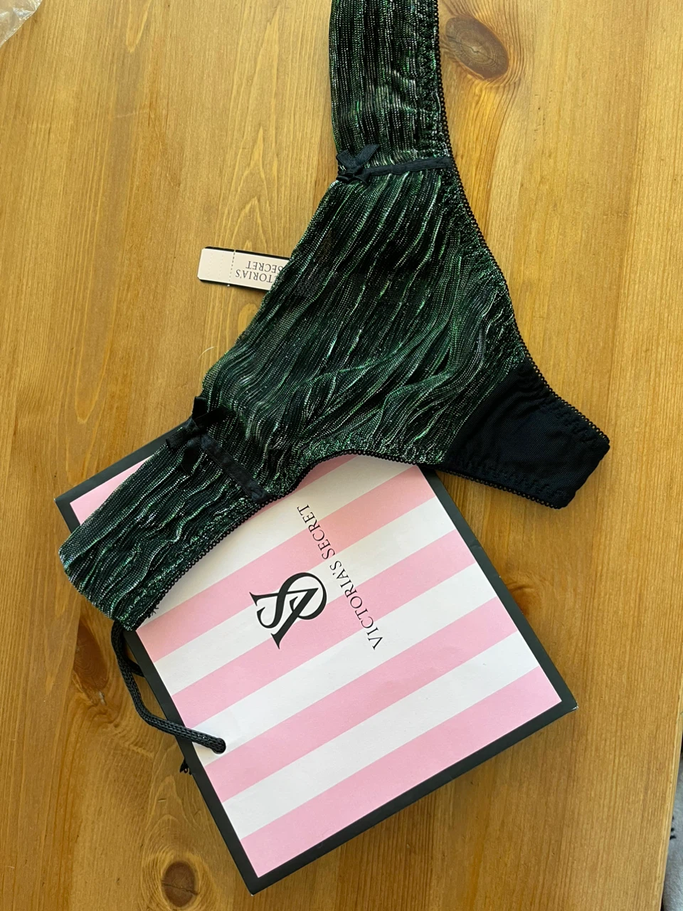 Victoria's Secret Green Metallic Thong