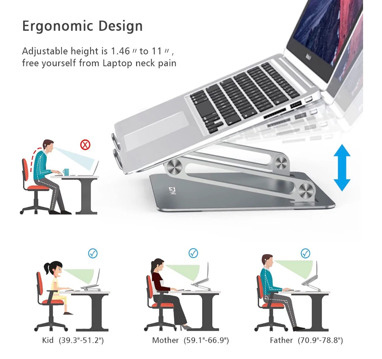 Laptop Stand for Desk - Grey - photo 5
