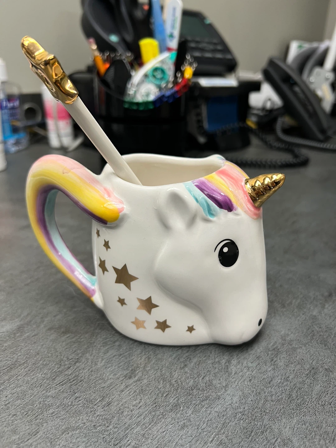 Unicorn Mug with Star Stirrer – $10 - photo 2