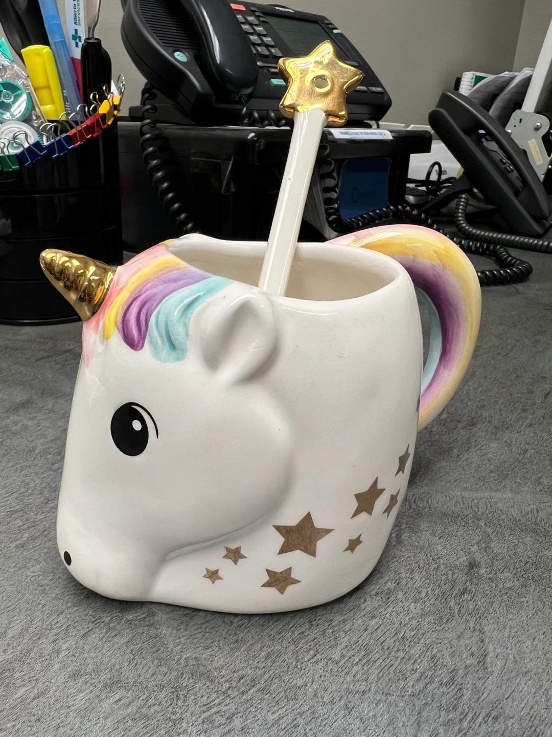 Unicorn Mug with Star Stirrer – $10 - photo 3