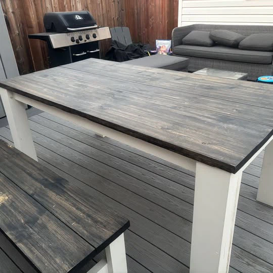 Outdoor Dining Table and Bench Set - photo 3