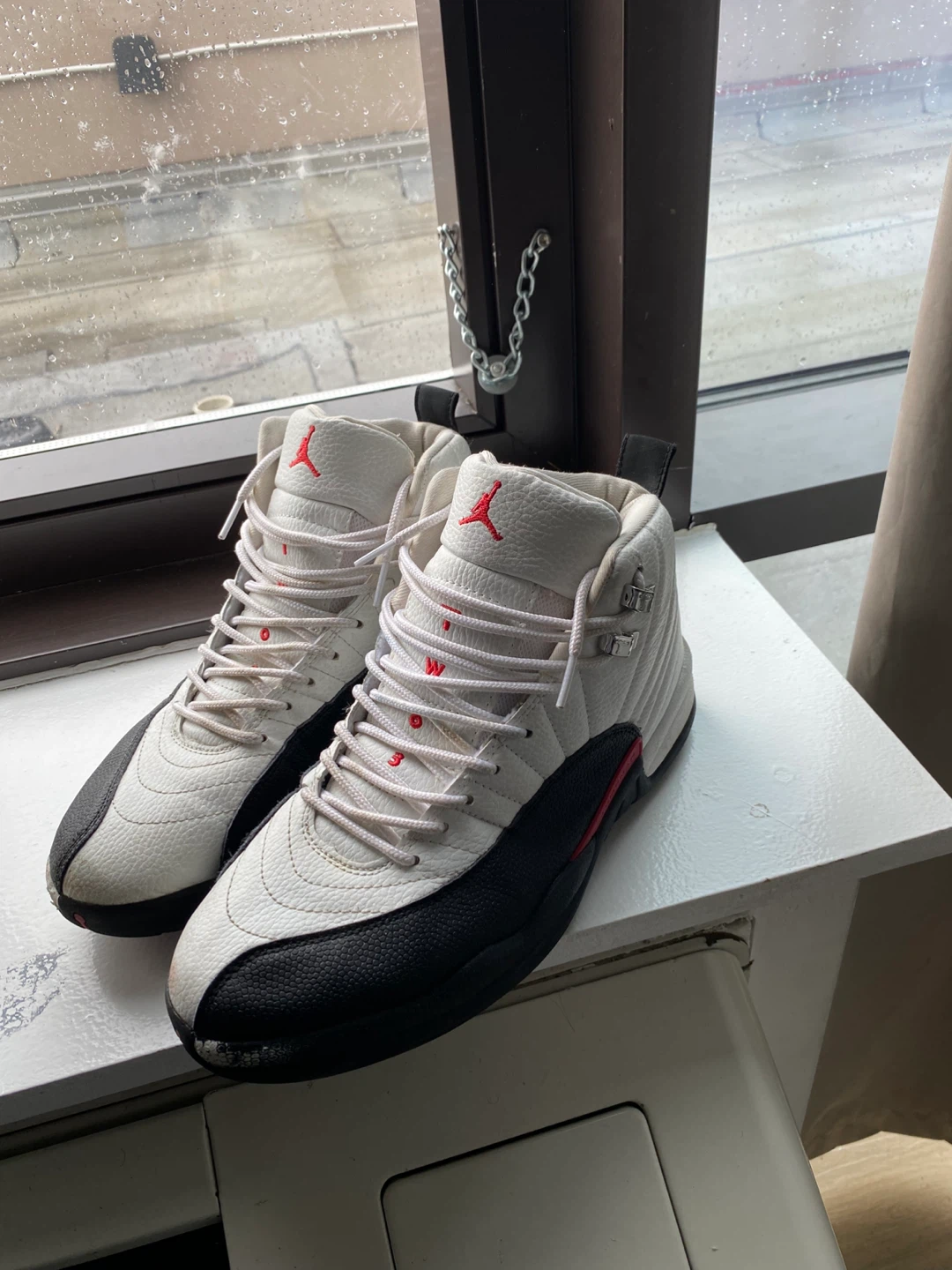 Air Jordan 12 Retro White Black Red Men's Shoes