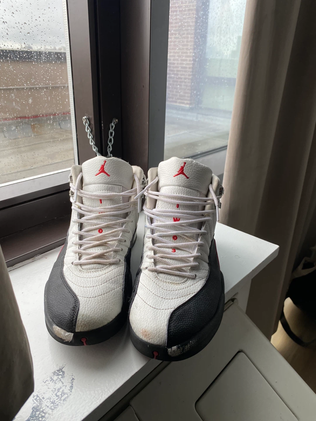 Air Jordan 12 Retro White Black Red Men's Shoes - photo 2