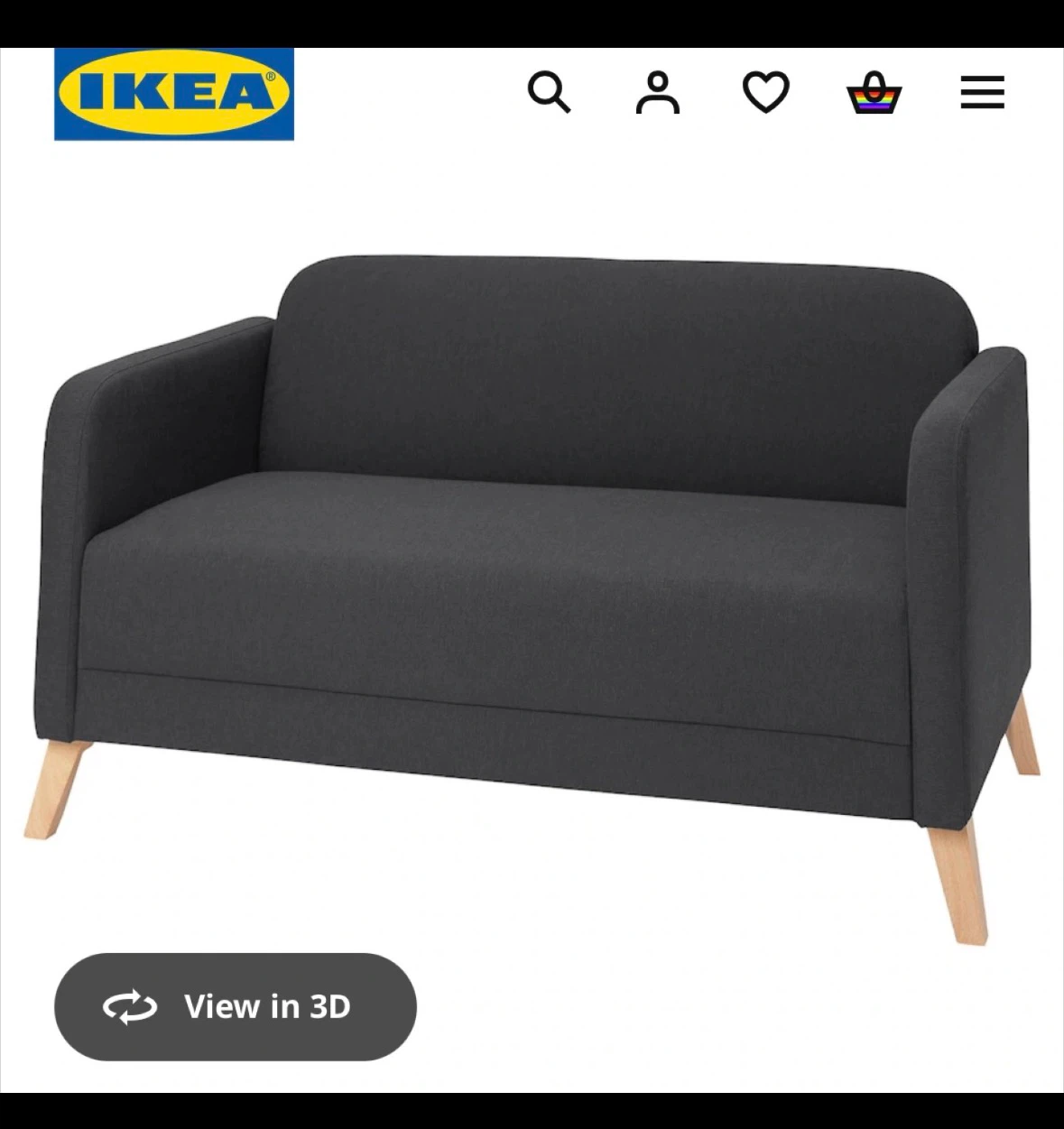 IKEA LINANÄS Loveseat - Vissle dark gray - photo 3