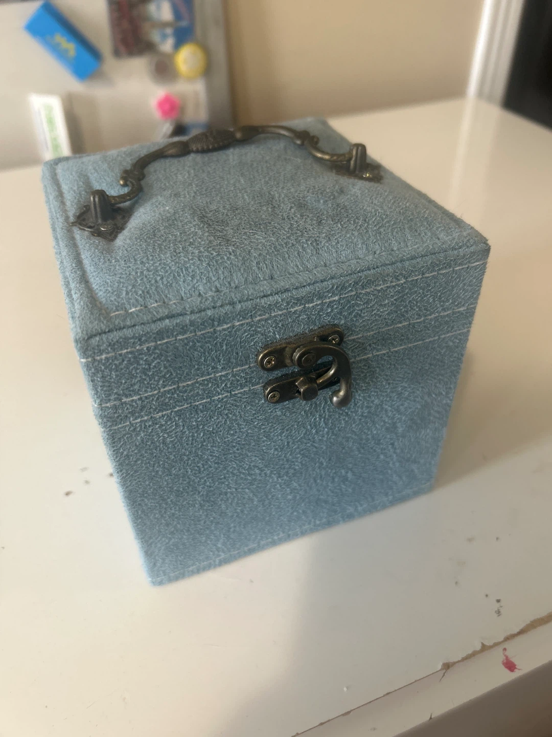 Light Blue Jewellery Box with Mirror