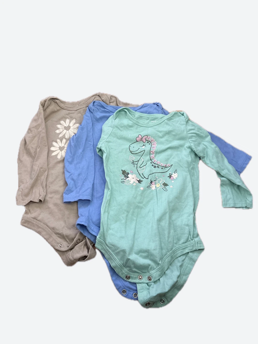 Baby Girl Long Sleeve Bodysuits (3 Pack)
