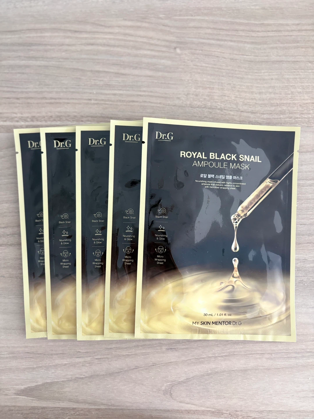 Dr.G Royal Black Snail Ampoule Masks (5 Pack)