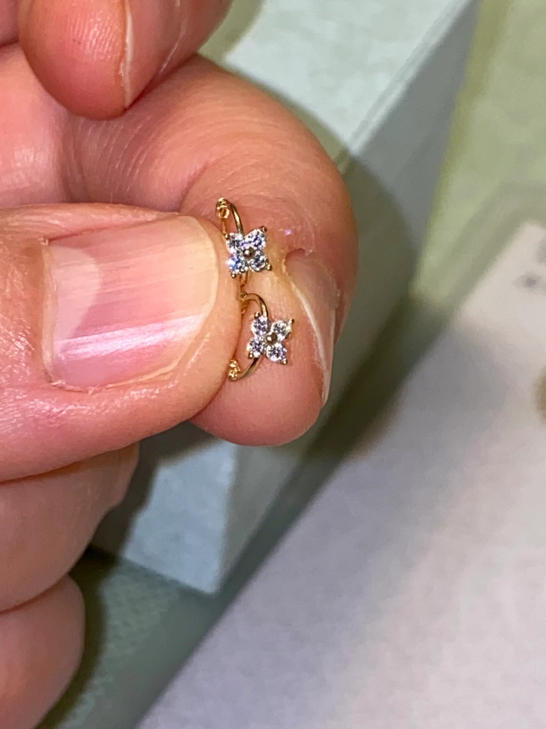 10K Gold Moissanites Cluster Hoop Earrings