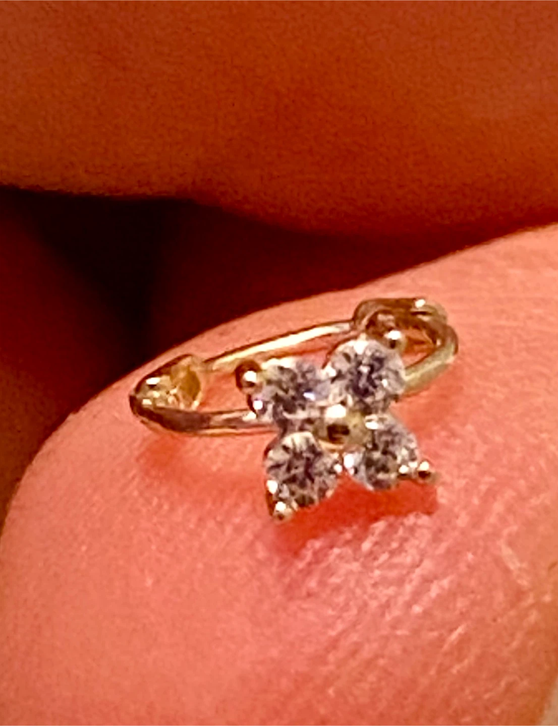 10K Gold Moissanites Cluster Hoop Earrings - photo 4