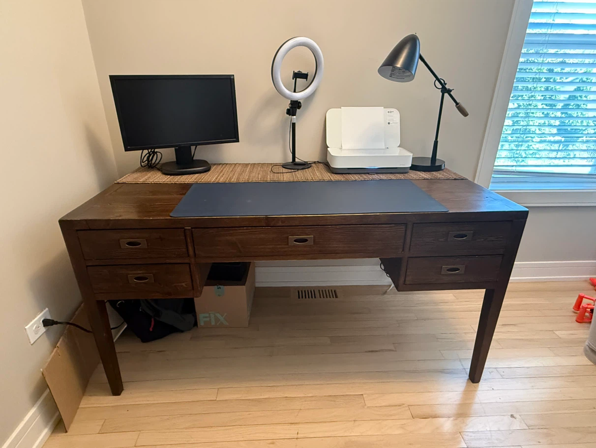 Crate and Barrel Morris 60" Desk - Chocolate Brown