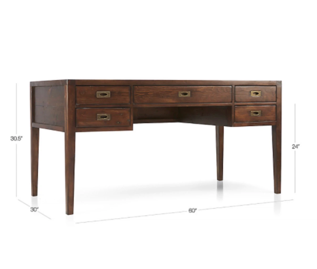 Crate and Barrel Morris 60" Desk - Chocolate Brown - photo 2