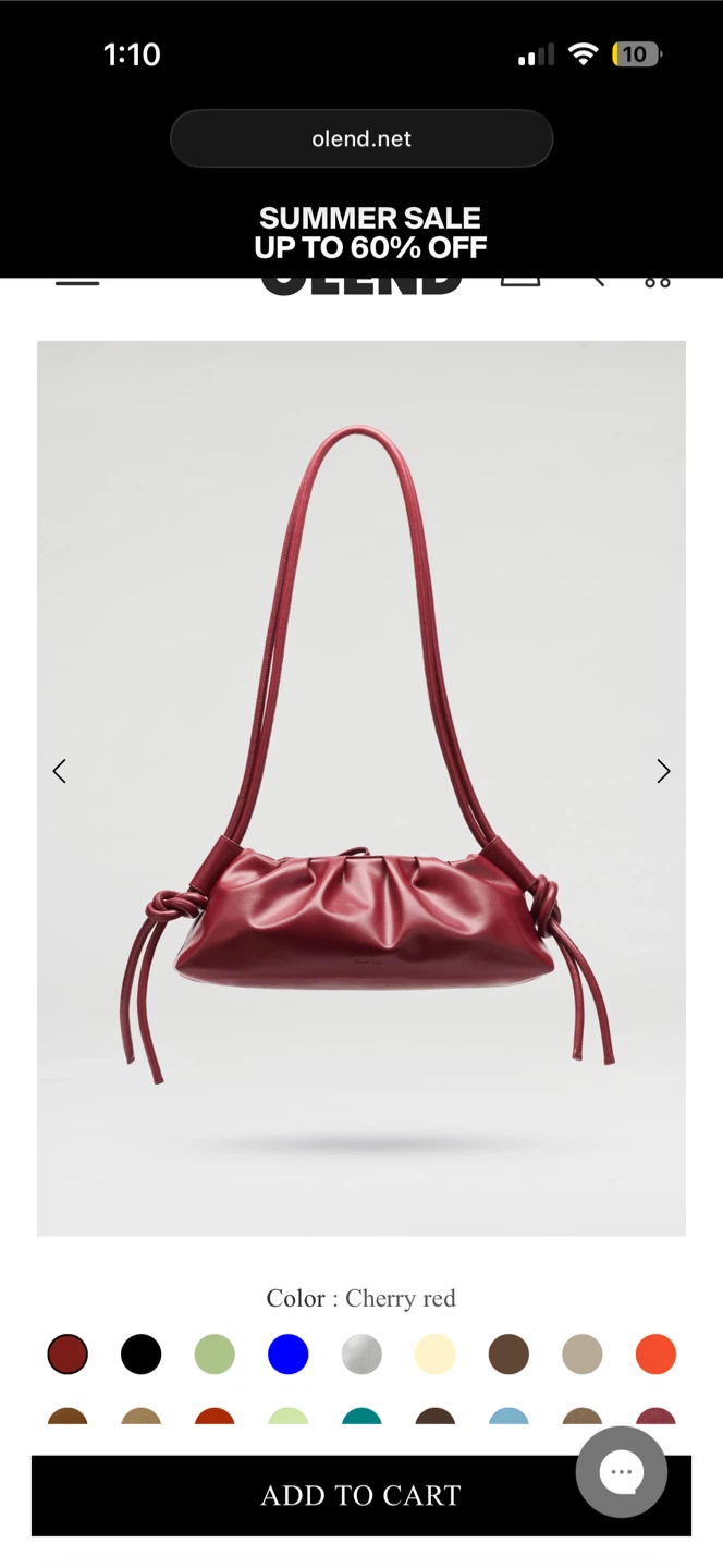 NWT Ölend Dumpling Bag Cherry Red - Imported from Spain - photo 2