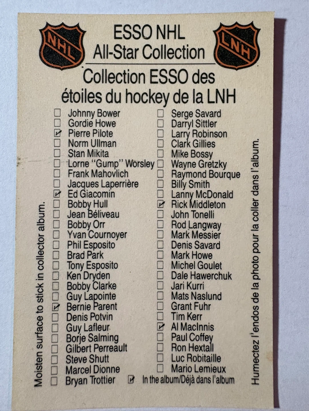 Frank Mahovlich ESSO NHL All-Star Collection Hockey Card - photo 2