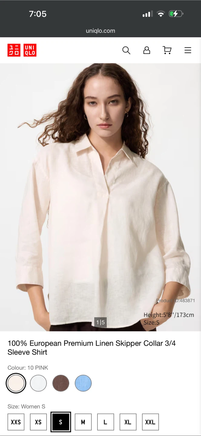 Uniqlo Premium Linen Skipper Collar Shirt - Women's Size S - photo 2