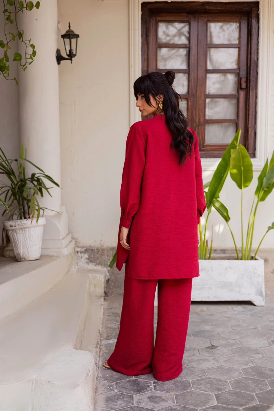 Textured Crimson Co-ord Set - photo 2