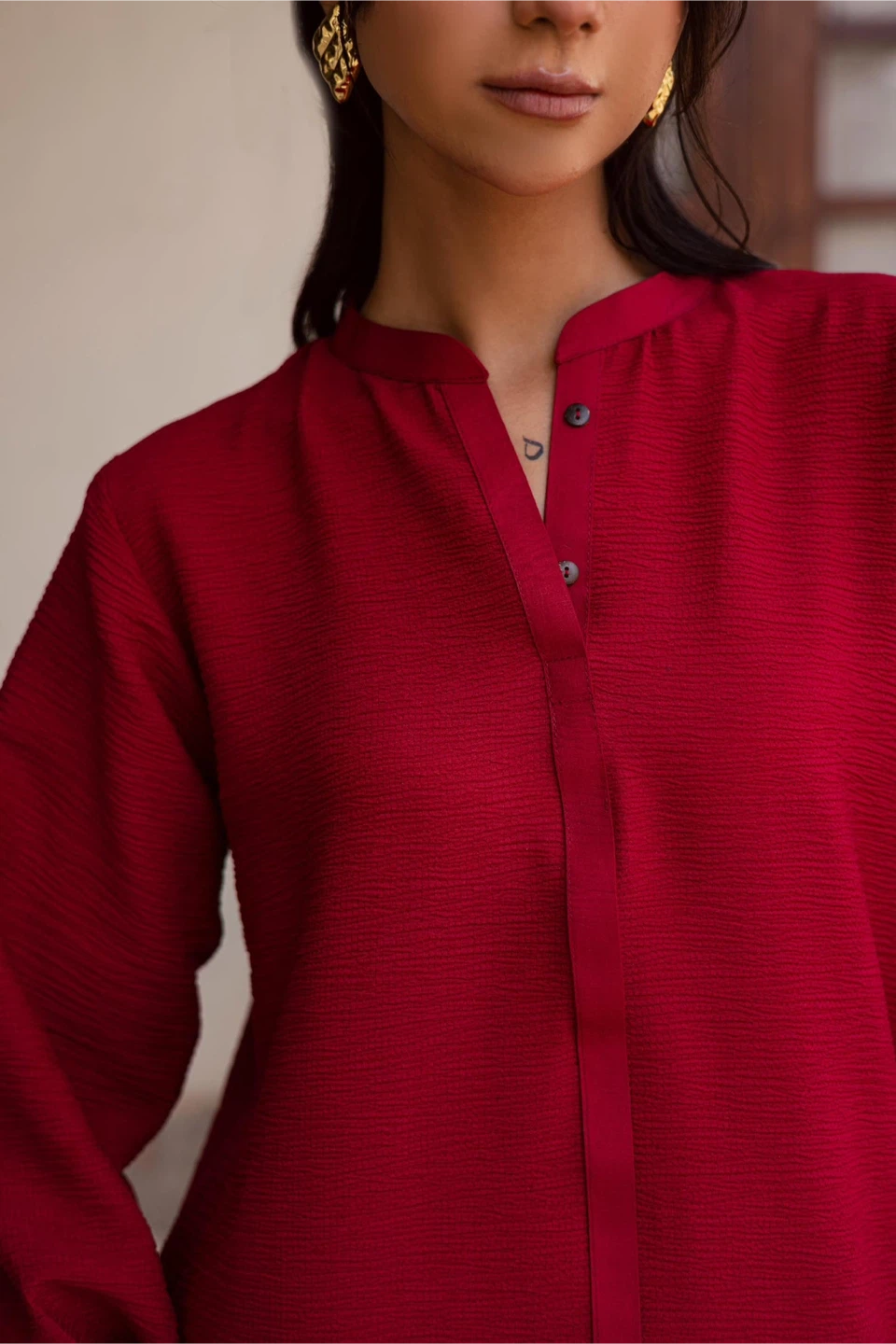 Textured Crimson Co-ord Set - photo 3
