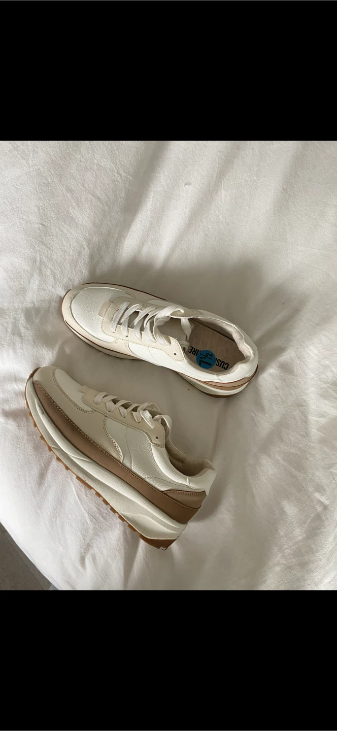 White and Tan Platform Sneakers - photo 2