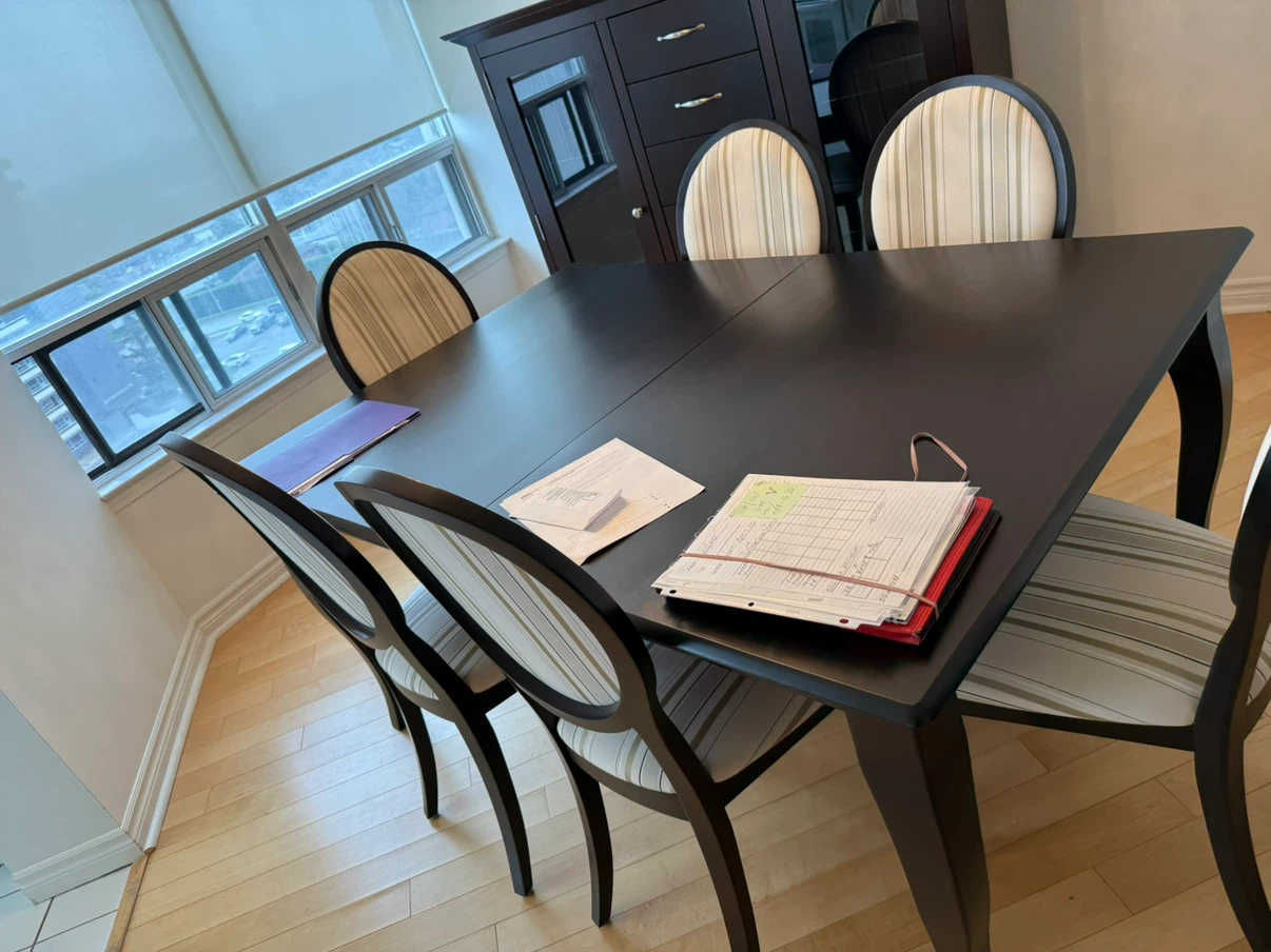 Dark Brown Dining Table with 6 Chairs